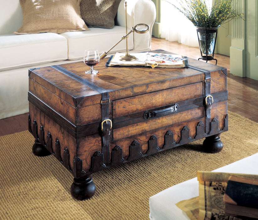 Butler Specialty Company Vasco Old World Map Wood Trunk Table