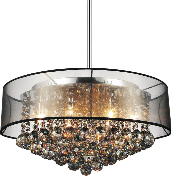 12 Light Drum Shade Chandelier with Chrome finish