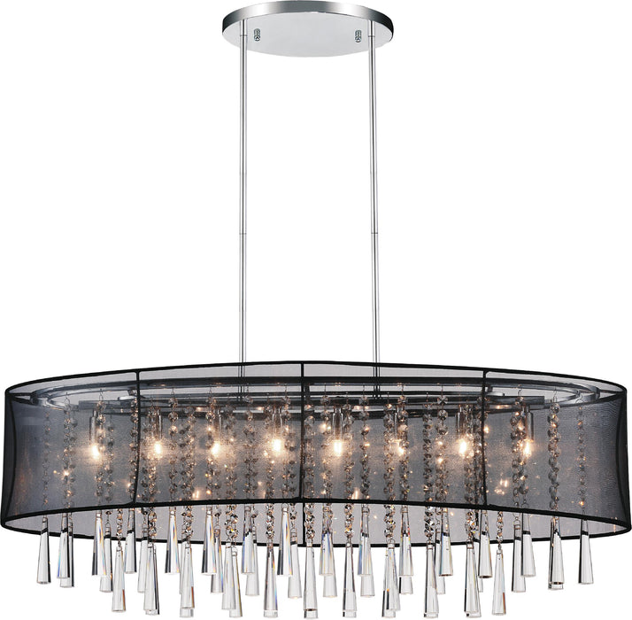8 Light Drum Shade Chandelier with Chrome finish