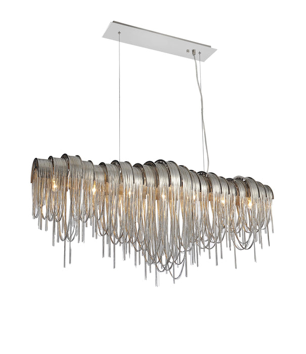 10 Light Down Chandelier with Chrome finish