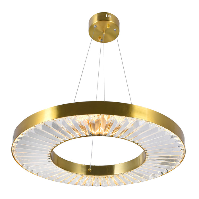 LED Chandelier with Brass Finish