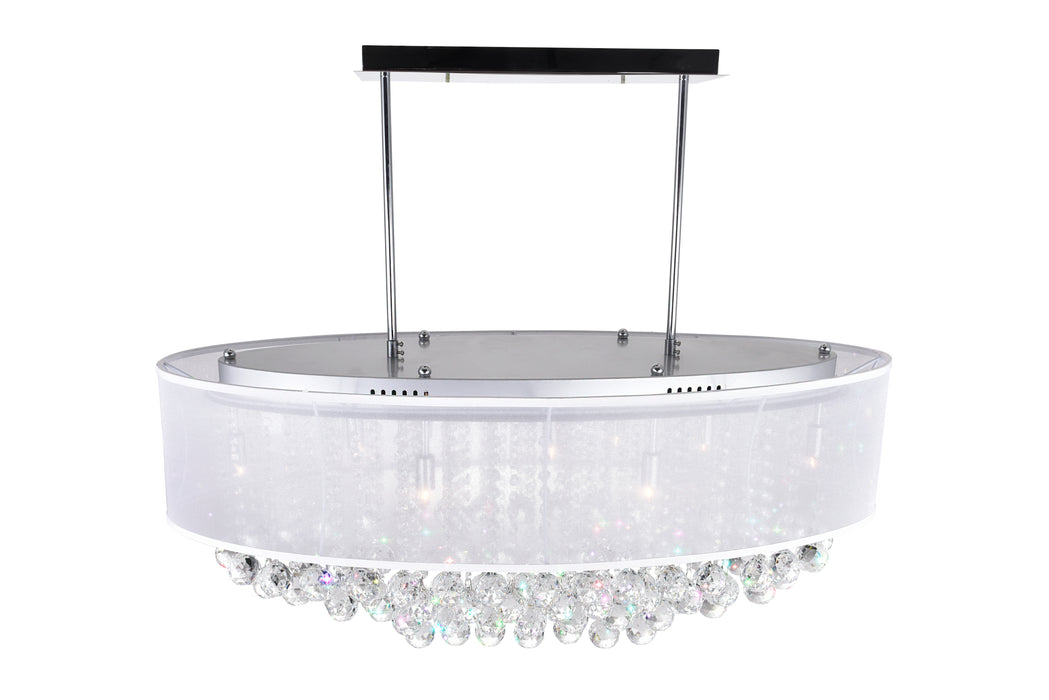9 Light Drum Shade Chandelier with Chrome finish