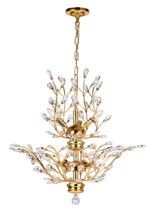 9 Light Chandelier with Gold finish