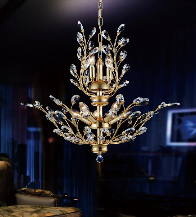9 Light Chandelier with Gold finish