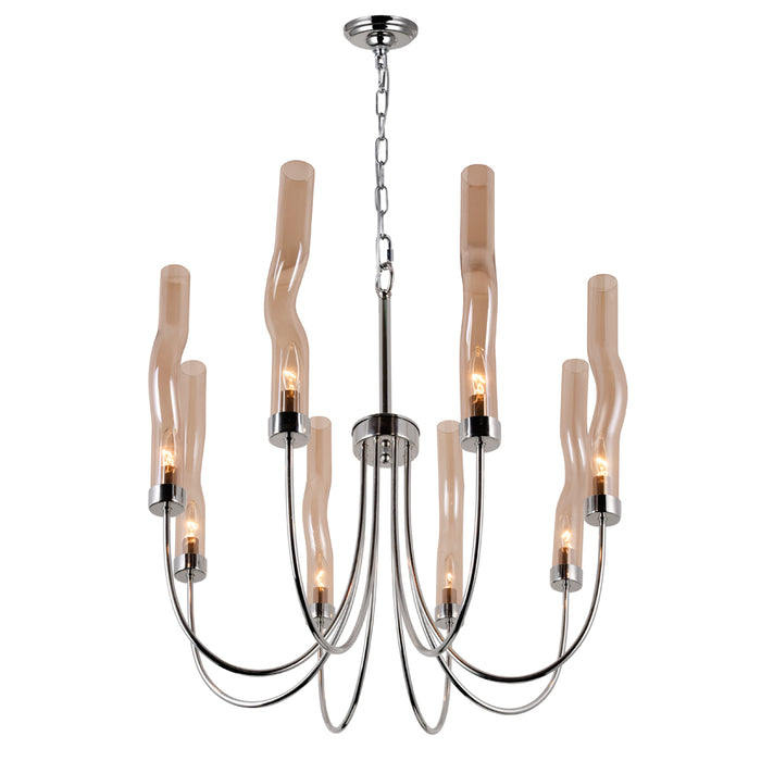 8 Light Chandelier with Polished Nickel Finish