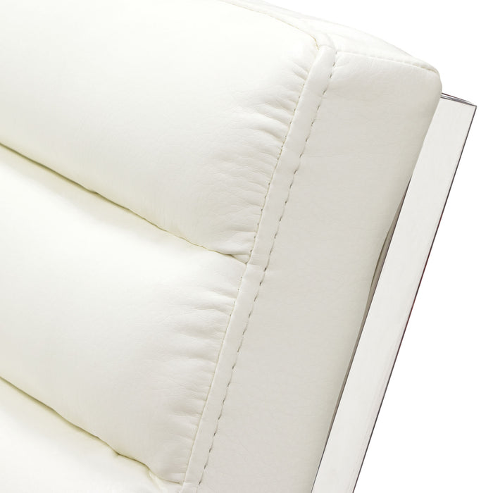 Bardot Lounge Chair w/ Stainless Steel Frame by Diamond Sofa - White