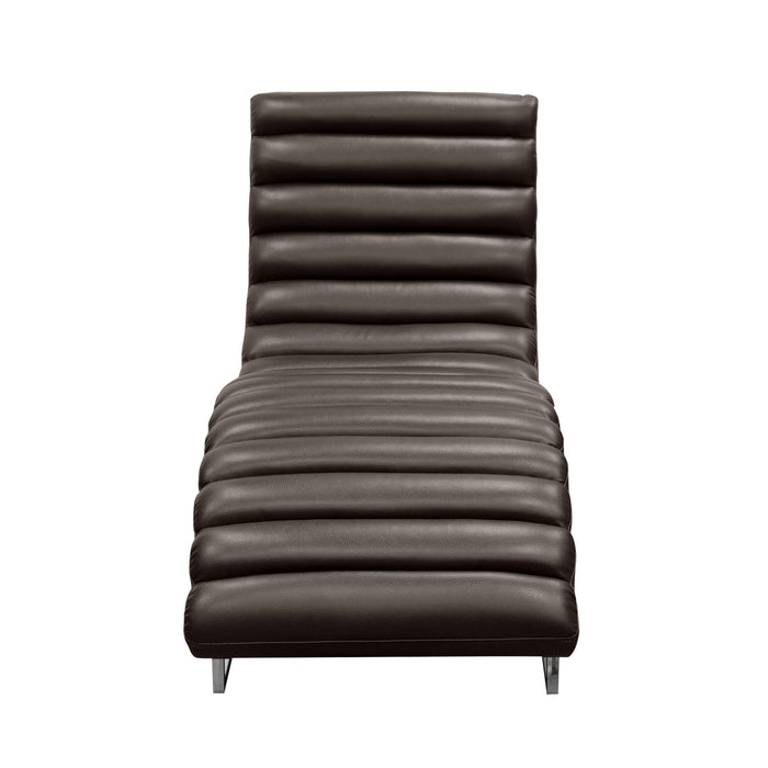 Bardot Chaise Lounge w/ Stainless Steel Frame by Diamond Sofa - Elephant Grey