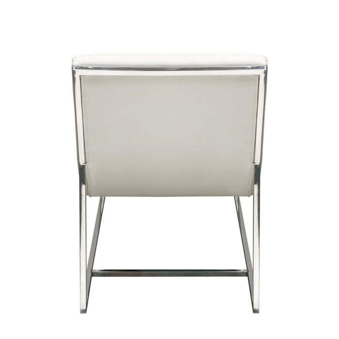 Bardot Chaise Lounge w/ Stainless Steel Frame by Diamond Sofa - White