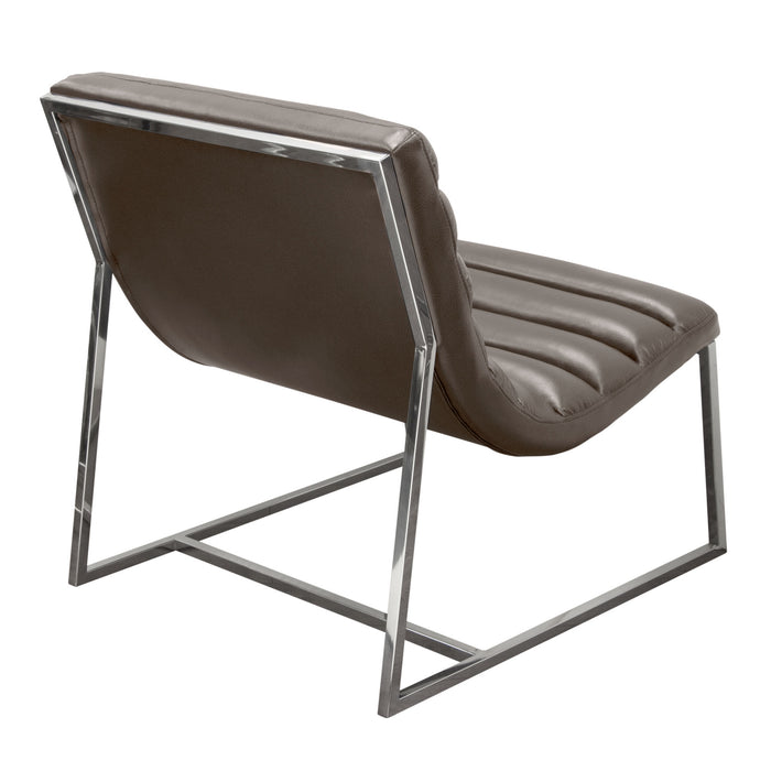 Bardot Lounge Chair w/ Stainless Steel Frame by Diamond Sofa - Elephant Grey