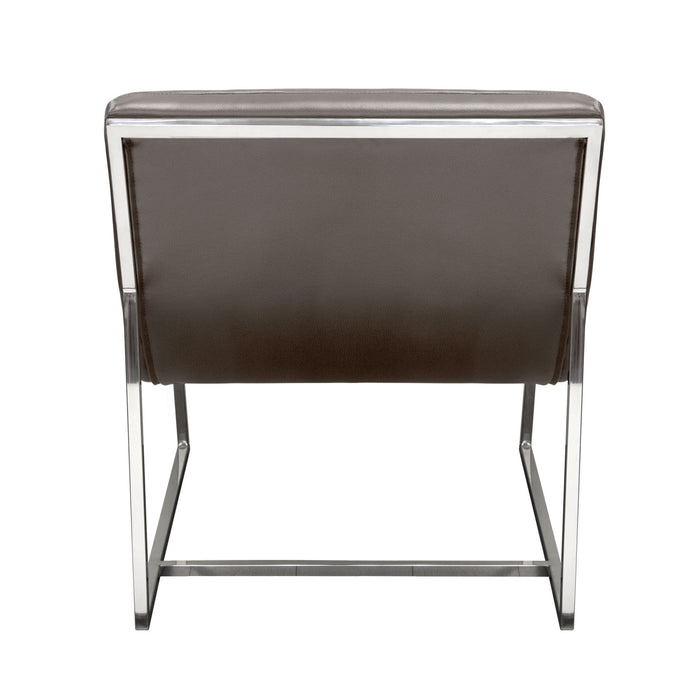 Bardot Lounge Chair w/ Stainless Steel Frame by Diamond Sofa - Elephant Grey