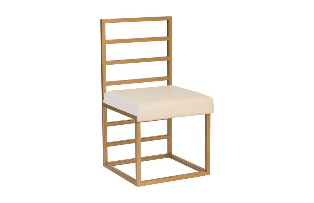 Ladder Dining Chair, Natural/Brass Finish