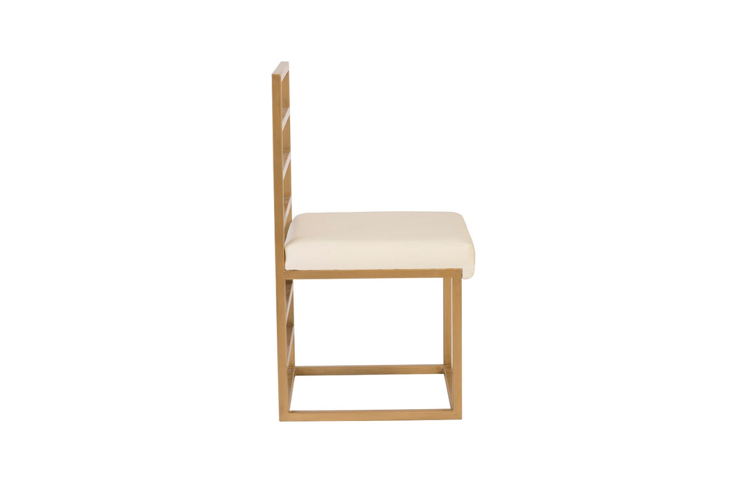 Ladder Dining Chair, Natural/Brass Finish