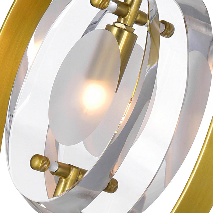 9 Light Pendant with Brass Finish
