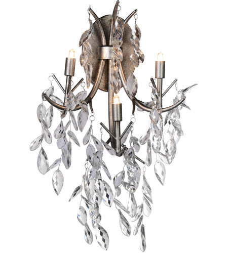 3 Light Wall Sconce with Silver Mist finish