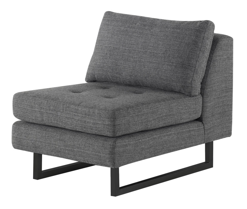 Janis NL Dark Grey Tweed Seat Armless Sofa