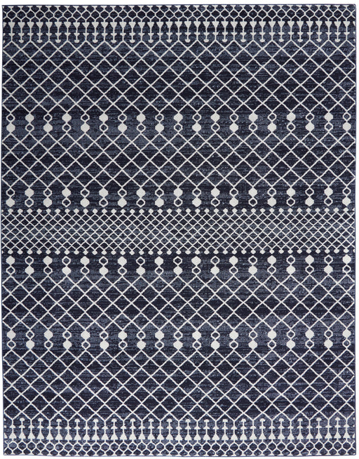 Nourison Palermo 7' x 10' Navy and Grey Distressed Bohemian Area Rug