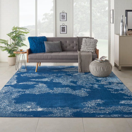 Nourison Etchings 8' x 10' Blue Abstract Area Rug