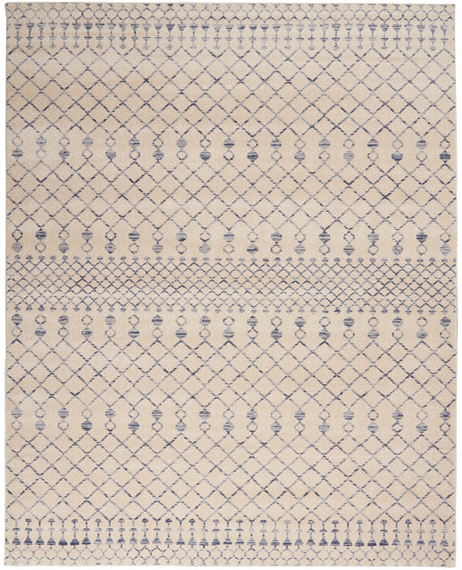 Nourison Palermo 7' x 10' Beige and Blue Distressed Bohemian Area Rug