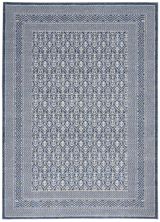 Nourison Palermo 4' x 6' Blue and Grey Distressed Bohemian Area Rug