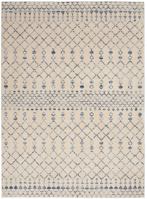 Nourison Palermo 5' x 7' Beige and Blue Distressed Bohemian Area Rug