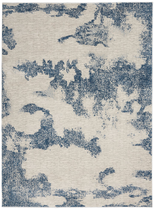 Nourison Etchings 4' x 6' Ivory/Light Blue Abstract Area Rug