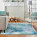 Nourison Le Reve LER02 Blue and Grey 4'x6' PhotoReal Area Rug